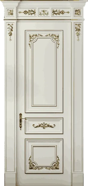 Дверь Серия (Старый город) Модель 301 ДГ шпон и эмаль белая